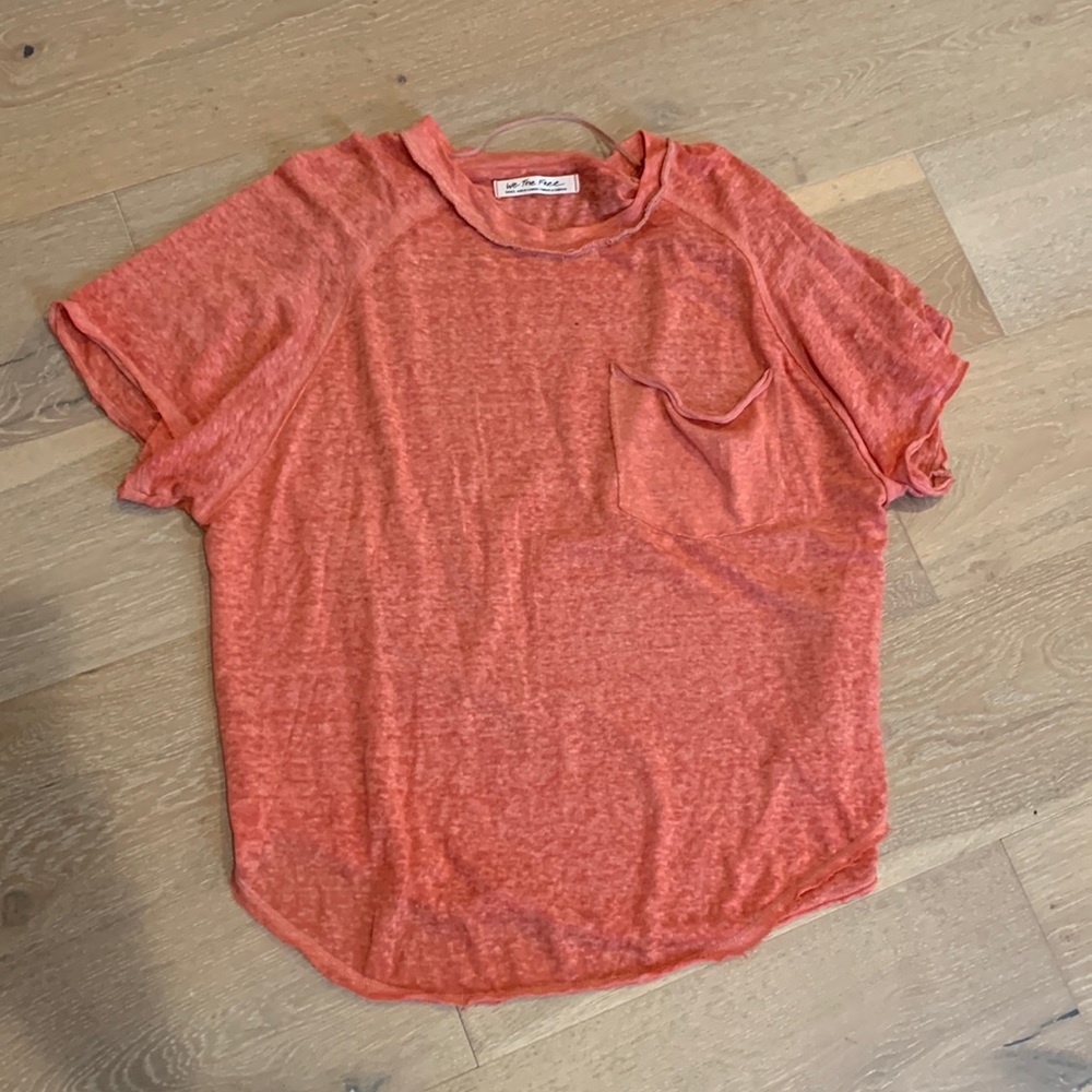 Pink Free People t-shirt, size small